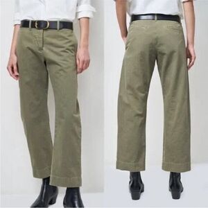 Nili Lotan Tomboy Cuff Pants in Olive Green